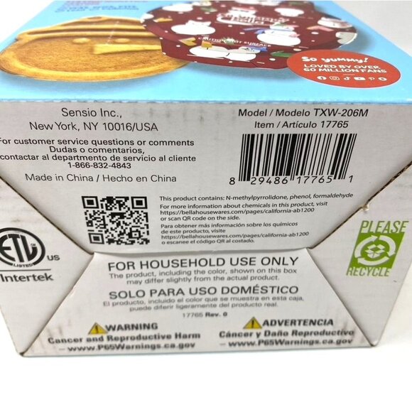 So Yummy by bella Mini Waffle Maker Nonstick Snowman Or Penguin Design Red - Picture 5 of 11